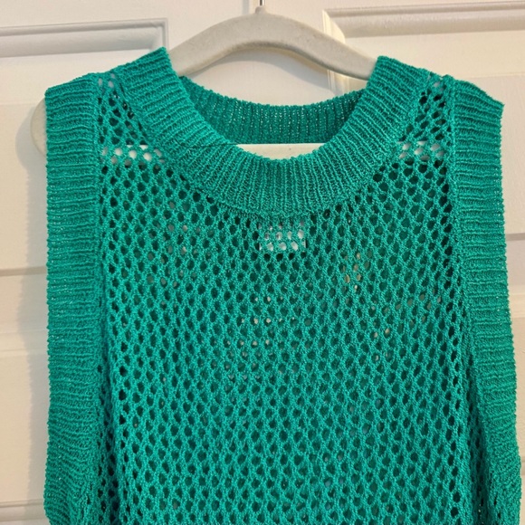 Beach Lingo Sz M Turquoise Mesh Beach Cover-Up - Picture 3 of 8